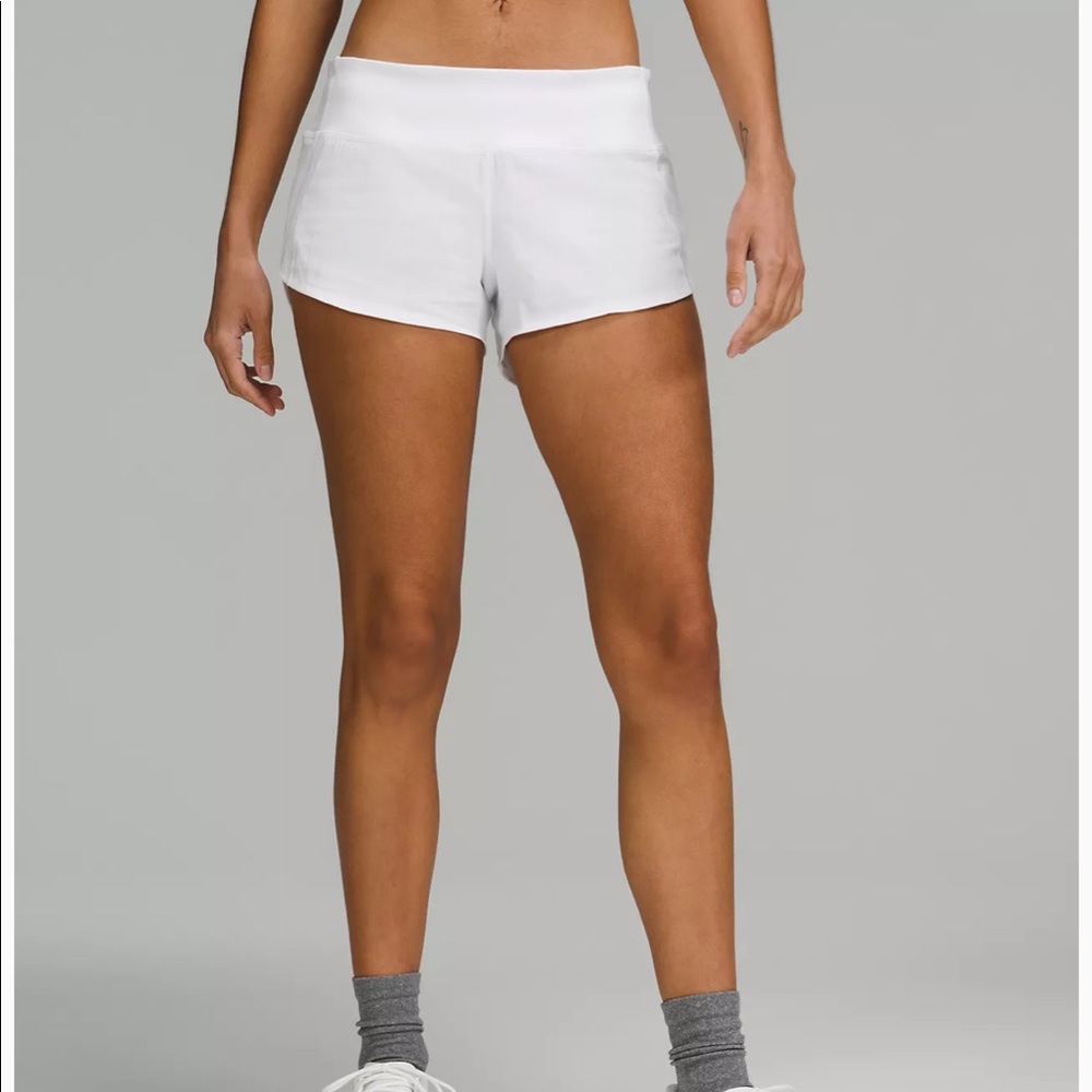 Lululemon Speed Up Low Rise White Shorts